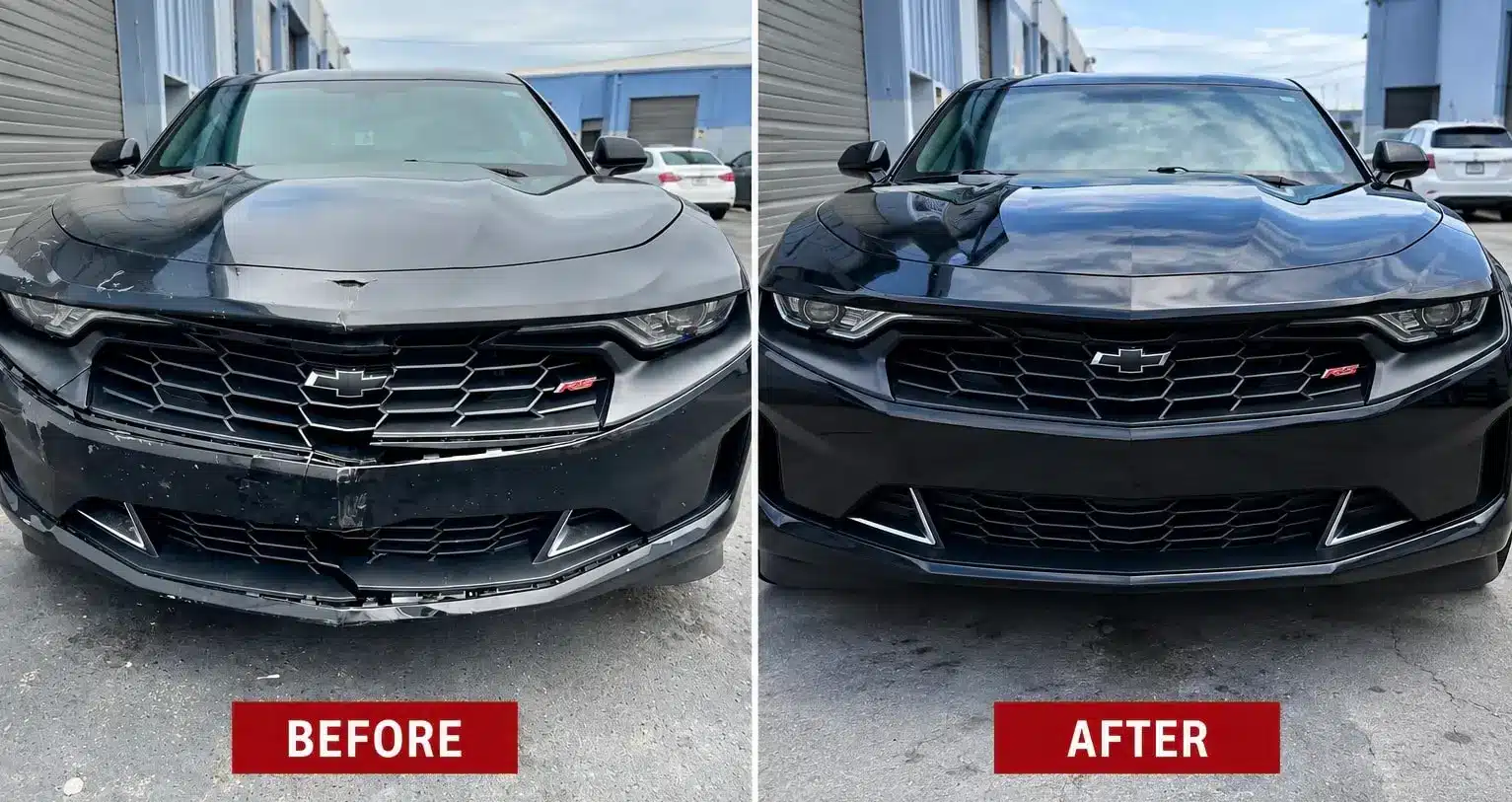 Black chevy bumper repair